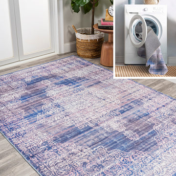 Regis Bohemian Medallion Washable Area Rug